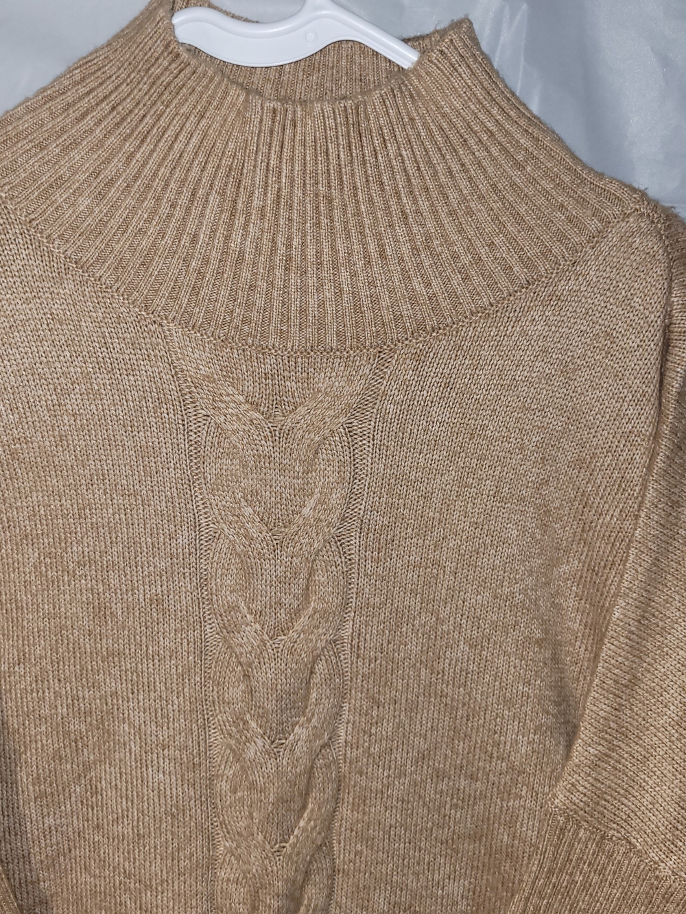Liz Claiborne Camel Cable Turtleneck Sweater